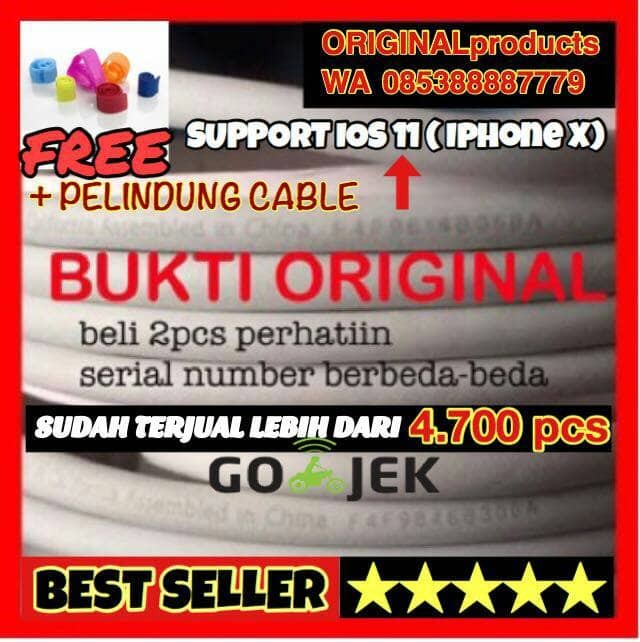 jual cable kabel data charger ori 100 iphone 5 s 6 6 jual cable kabel data charger ori 100 iphone 5 s 6 6