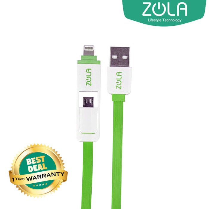 Zola International Kabel Data & Charging 2 in 1 - Green