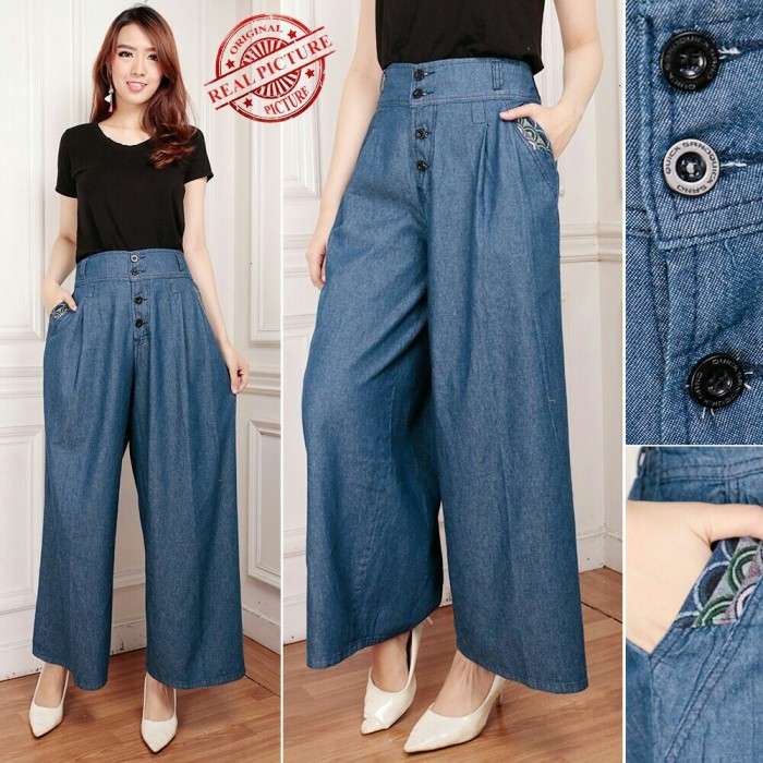 Harga Dan Spesifikasi 168 Collection Celana Alexis Kulot Pant Navy Source · Fourta Kulot Jeans Celana Rok Wanita 0104 QKW
