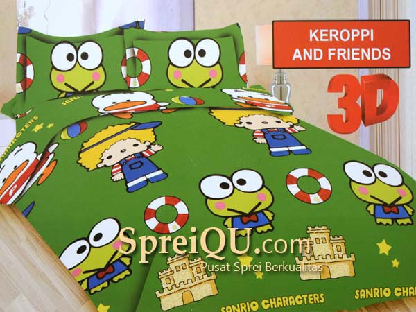 Sprei Bonita 3D King Keroppi And Friends 180x200