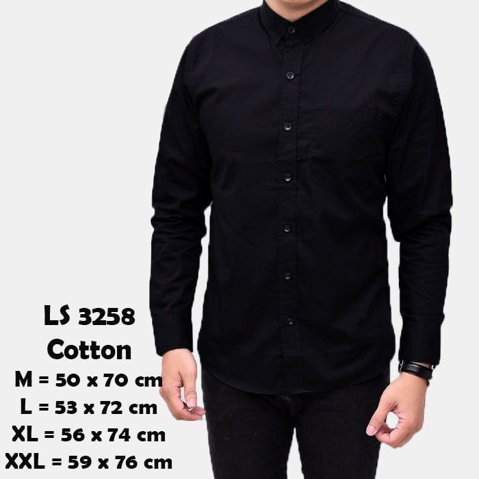Foto Produk Kemeja Panjang Casual Semi Formal Pria Warna Hitam 2679 - Hitam, M dari Virtual Custom Clothing