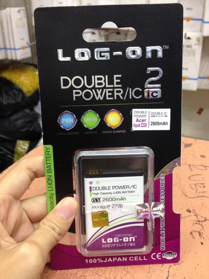 Baterai Acer Liquid Z220 / Z205 / Z200 2600mah Double Power Log On