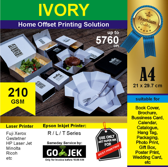 Jual Kertas Karton IVORY 210 gsm A4 21 x 29.7 cm Kota
