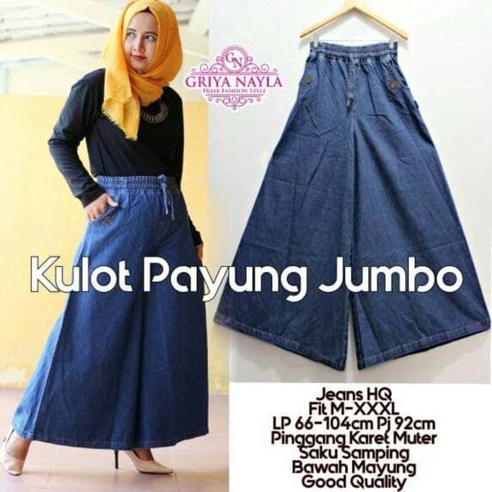 PUSAT GROSIR celana kulot payung jumbo pant jeans
