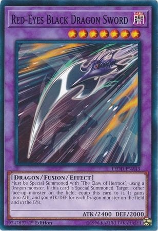 LEDD-ENA43-1ST EDITION YU-GI-OH CARD RED-EYES BLACK DRAGON SWORD