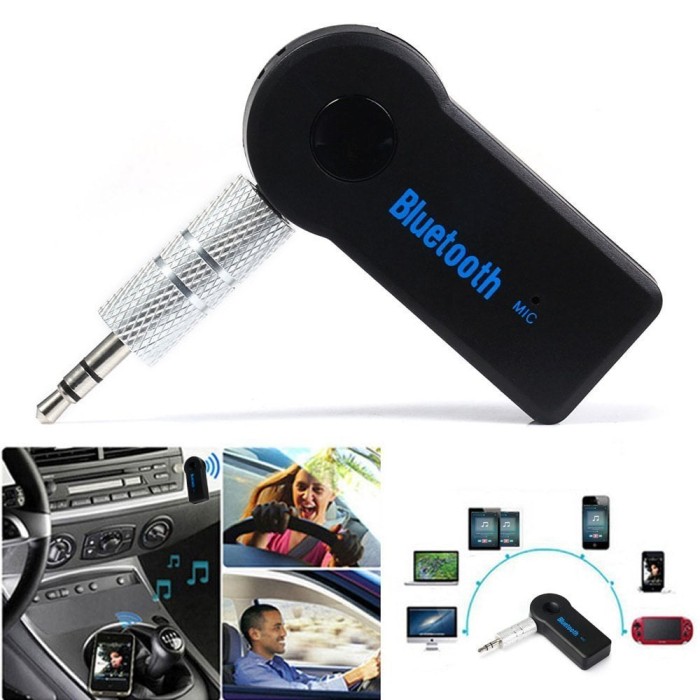 Bluetooth Audio Stereo Wireless Receiver Dongle Music Receiver 3.5mm - Hitam