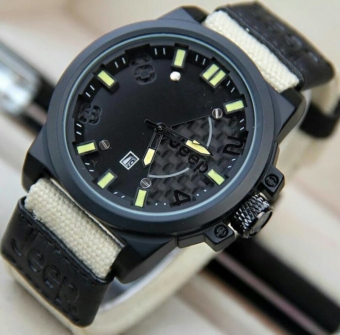 Jam Tangan Pria Jeep Canvas (Swiss Army,Quiksilver,Ripcurl,Fossil,GC