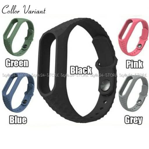 MIJOBS Aurora Xiaomi Mi Band 2 Strap Silicone Gelang Silicon Original - Hitam