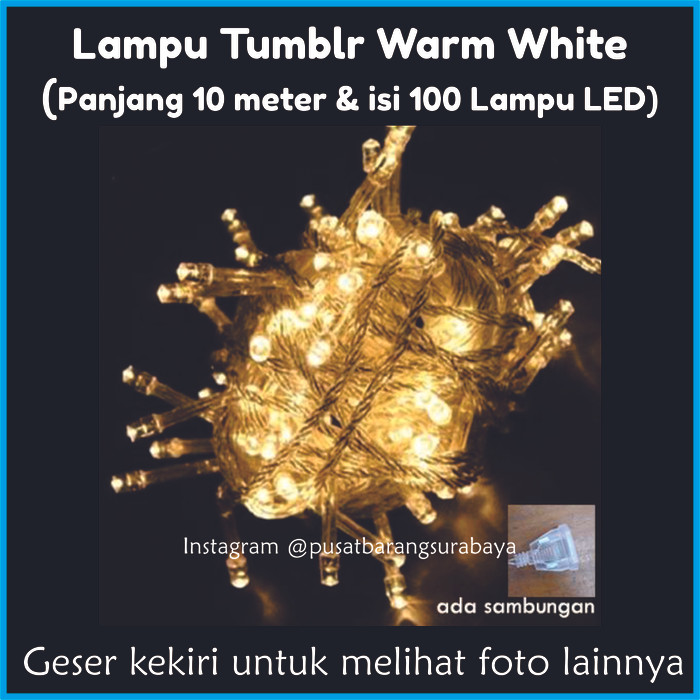 Lampu Led Warna Putih Warm White Lampu Tumblr Lampu Natal Panjang 10 Meter Shopee Indonesia