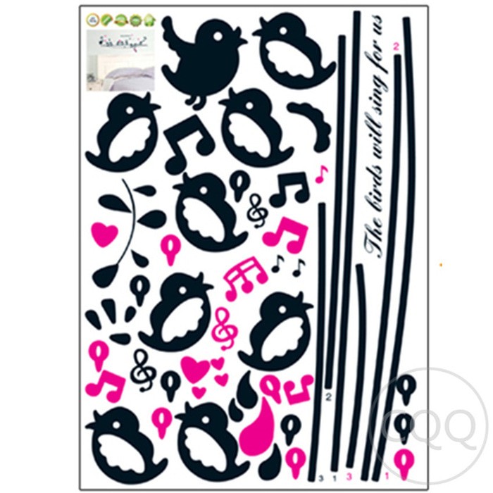 Singing Bird AY7019 - Stiker Dinding / Wall Sticker (50x70)