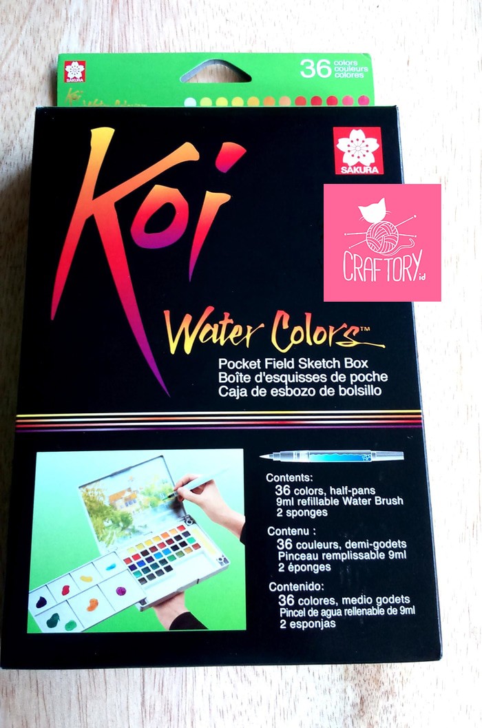 Jual sakura Koi Watercolor 36 Pocket Field Sketch Box Cat Jual sakura Koi Watercolor 36 Pocket Field Sketch Box Cat