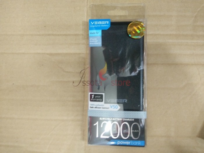 Powerbank VEGER V50 12000mAh Original - Putih