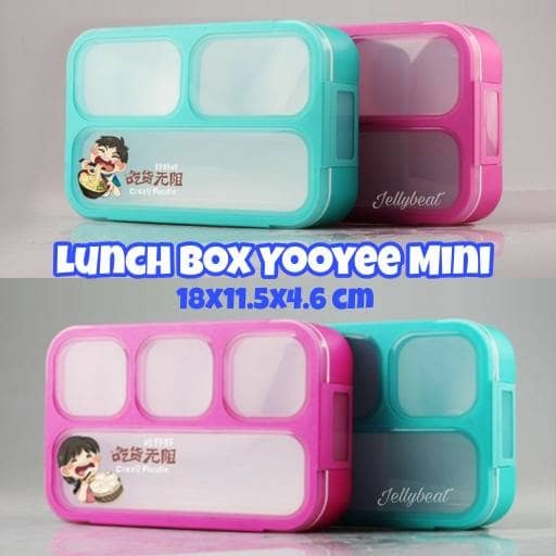 Jual Lunch Box Yooyee Mini 3 4 Grid Leakproof Sekat jual lunch box yooyee mini 3 4 grid leakproof sekat