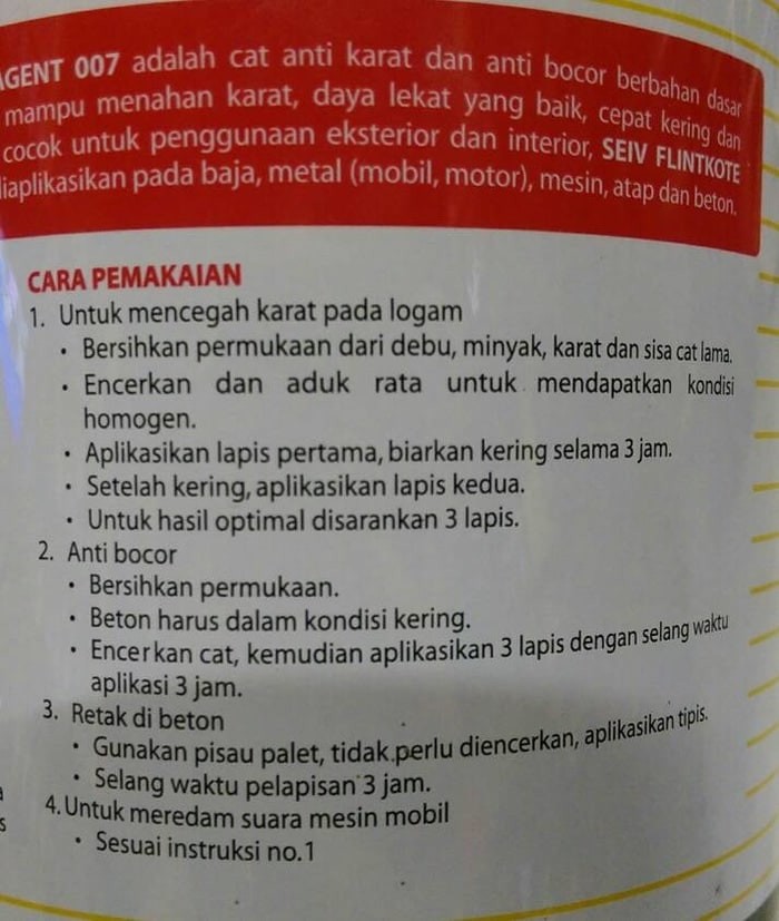 FLINTKOTE SEIV CAT BESI ANTI KARAT MOBIL 1 KG PLINGKUT SENG MESIN BAJA