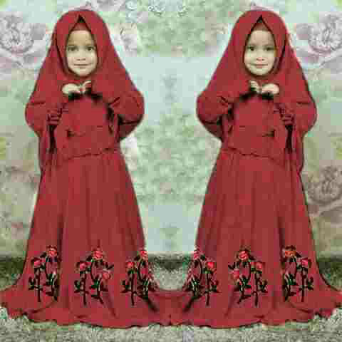 ... Gamis Anak Dora Marsya Maroon Syari Anak Gamis Murah