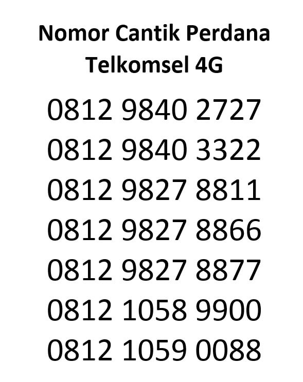 Nomor Cantik Kartu Perdana Telkomsel Simpati