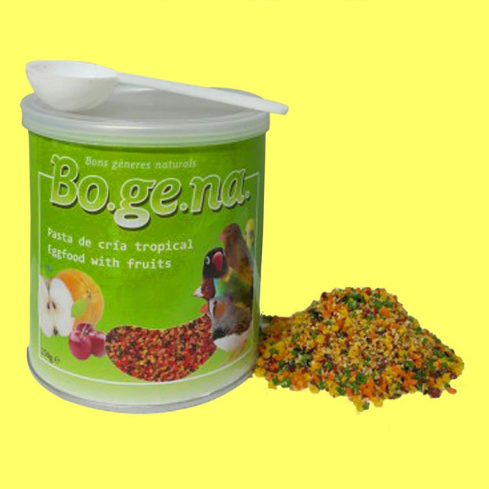 Bogena egg food with fruits lovebird pakan burung