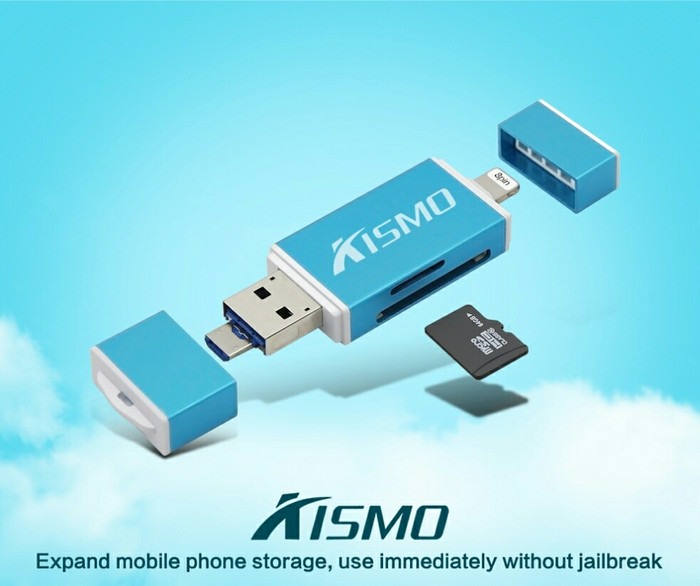 Jual Dual Flashdisk OTG iPhone Kismo Memory Card Reader SD
