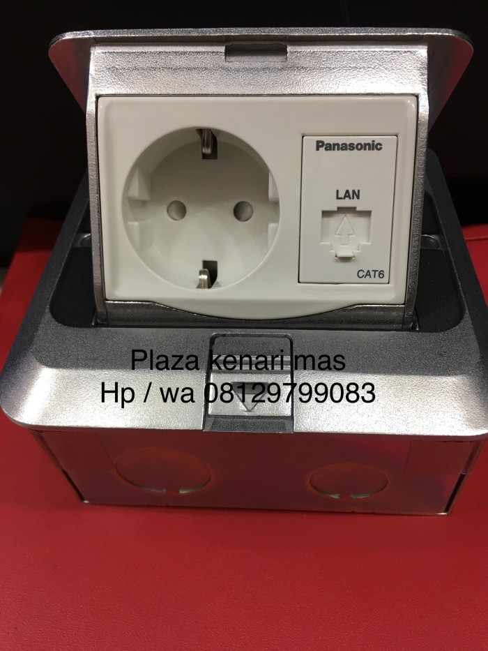 Jual stop kontak lantai panasonic floor soket stop kontak data cat 6