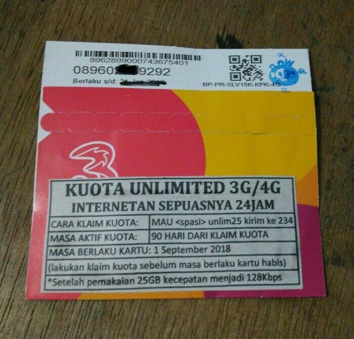 Jual Kartu Perdana Tri Unlimited 3g 4g 24jam Kuota Tanpa Batas Kota Surabaya Daffa Cellku Tokopedia