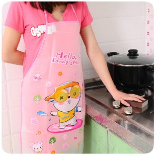 Celemek Apron Masak Karakter Lucu Waterproof Tahan Minyak Transparan .