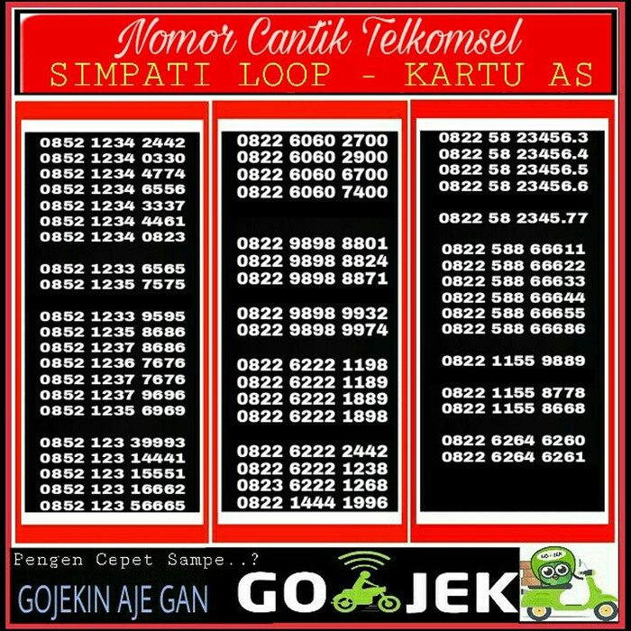 ... 6179 5555 Daftar Update Harga Source · Telkomsel Simpati Nomor Cantik 0822 11166677 Daftar Harga Terkini Source Kartu Perdana Nomor Cantik No Telkomsel