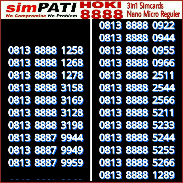 Telkomsel Simpati Nomor Cantik 0812 1818 556 Daftar Update Harga Source · Kartu Perdana Perdana Nomor