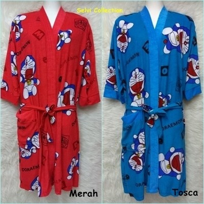 ... Kimono Handuk Dewasa Doraemon Warna Hijau Tua