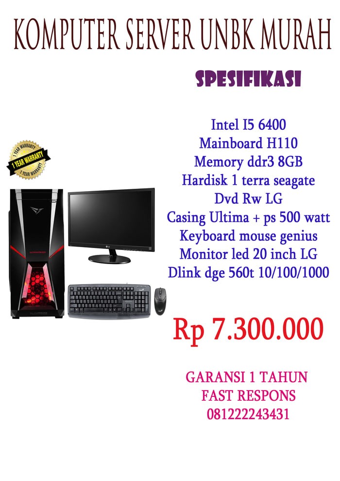 Jual KOMPUTER SERVER MURAH UNBK i5 6400 + LED 19 INCH - Kota ... Jual KOMPUTER SERVER MURAH UNBK i5 6400 + LED 19 INCH - Kota ...