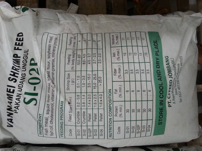 Jual CJ Feed pakan udang vaname tipe SI-02P - Surya 