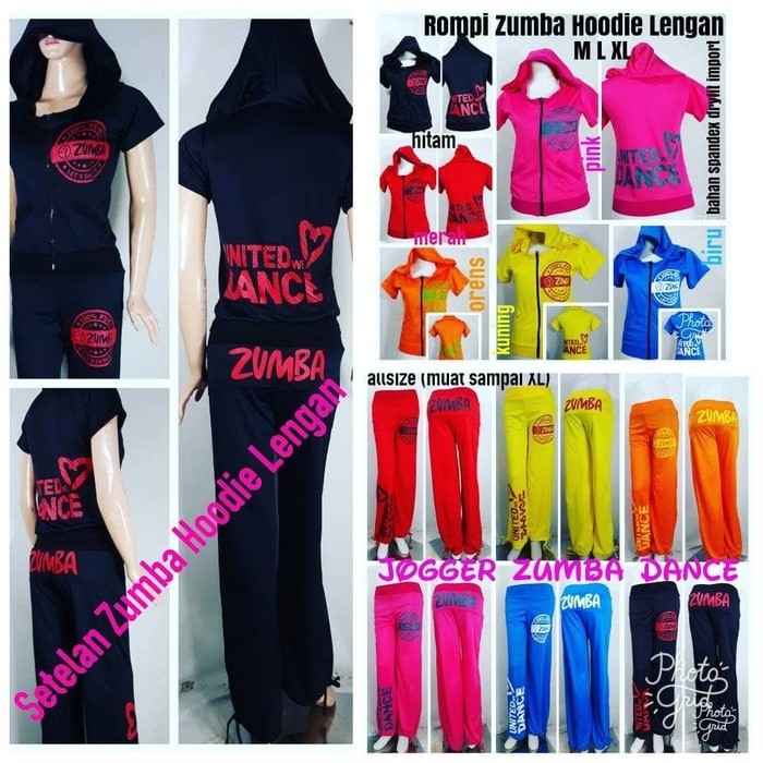 Baju Senam Zumba Rompi Zumba Hoodie Lengan (Hanya rompi/tidak 1 setel