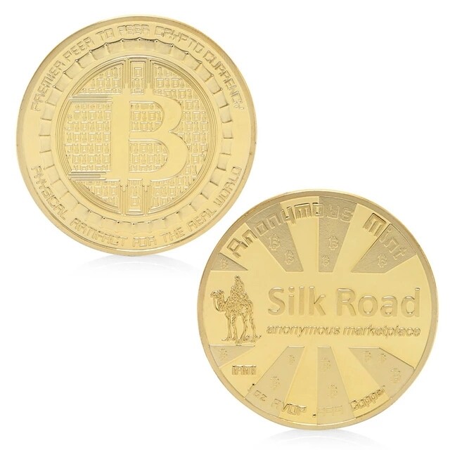 Jual Silk Road Bitcoin Btc Coin Gold Plated Commemorative Coins Jual Silk Road Bitcoin Btc Coin Gold