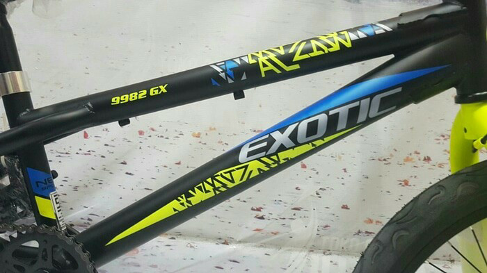 sepeda bmx exotic 9982 rem torpedo 20" black yellow