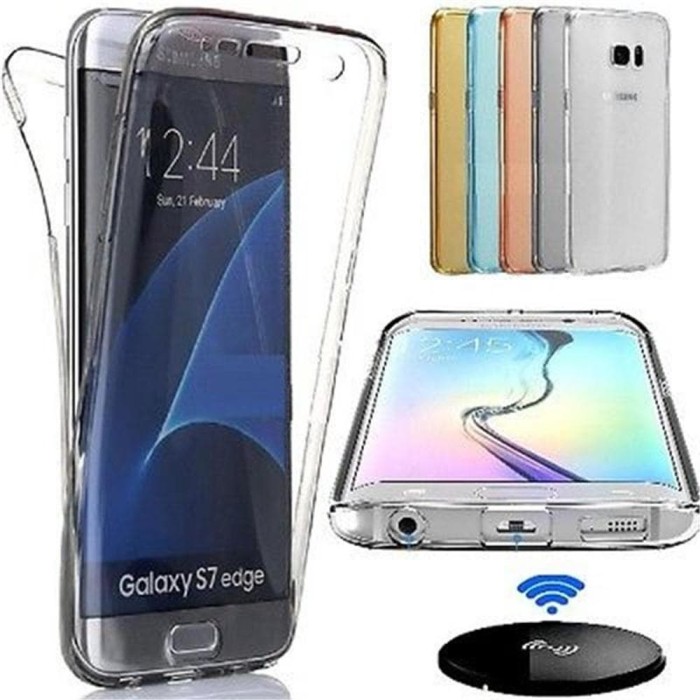 Softcase 360 Bening Samsung S7 Edge Full Casing Body Silikon Case - bening