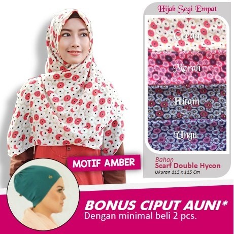 BONUS CIPUT - Hijab Segi Empat - Motif Amber - By Salim