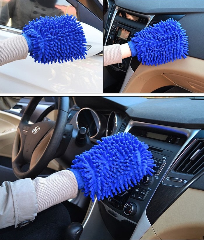 Lap Mobil Sarung Tangan Microfiber Multifungsi Wash Gloves Mitt Cendol