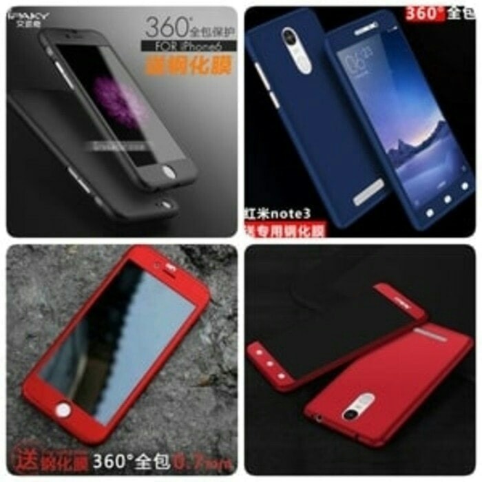 Case Ipaky 360 Xiaomi Redmi Note 5A Prime Free Tempered Glass