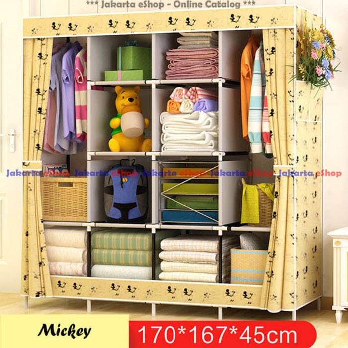 Lemari Pakaian Super Jumbo R49 Portable Rak Baju Serbaguna MICKY .
