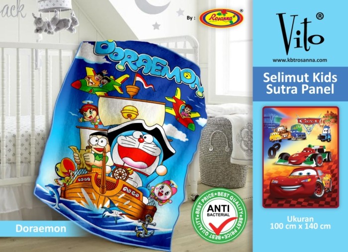 Selimut VITO KIDS Sutra Panel 100x140 Doraemon