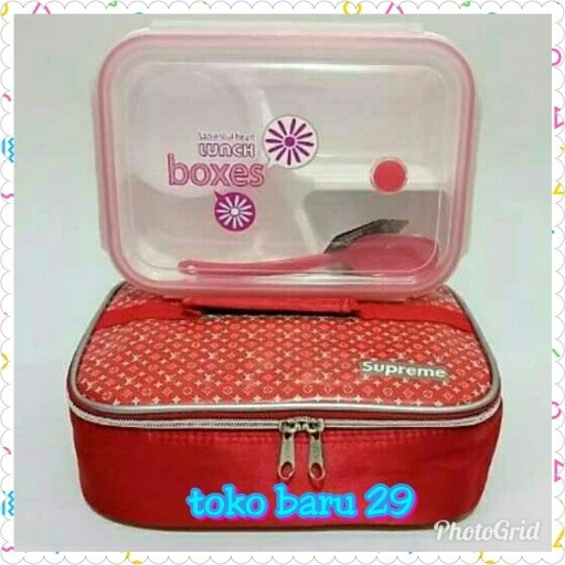 Kotak makan bekal Lunch box Yooyee 592 + termos + Tas BPA FREE - W5sJYg Terbaru