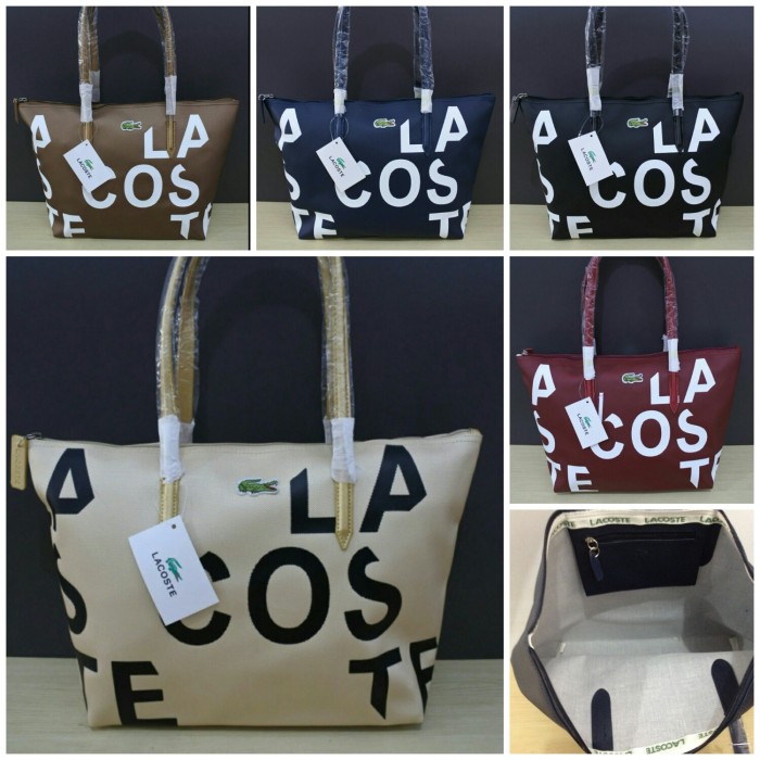 tas / tote bag Lacoste Motif Huruf / Tas Import / Tas W promo