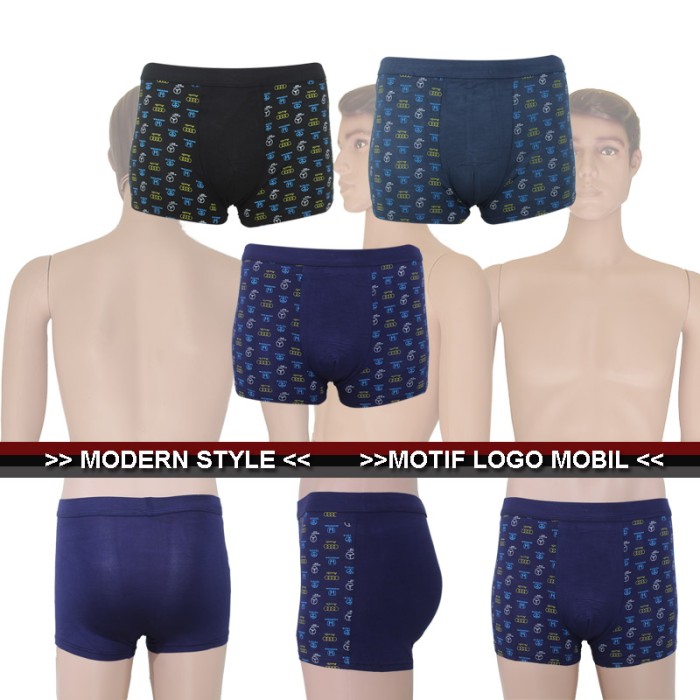 EELIC 88785 3Pcs HITAM,ABU,BIRU SIZE XL Celana Dalam Pria Boxer .