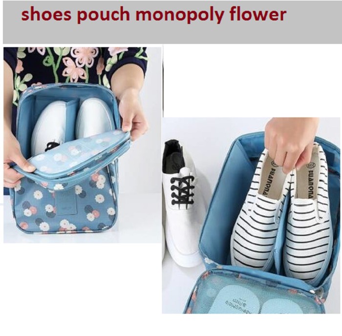 tas sepatu sandal besar / monopoly flower shoes pouch