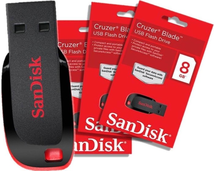 64GB USB 2.0 FlashDrive SanDisk Cruzer Blade SDCZ50-064G 3 PACK W// Lanyard