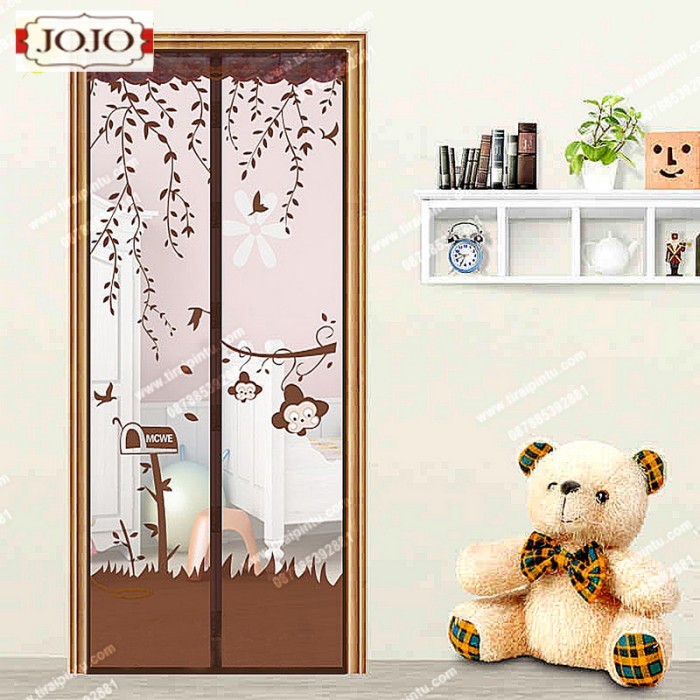 TIRAI MAGNET FULL JAHIT MOTIF MONKEY GARDEN - COKLAT