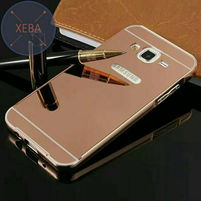 Samsung Galaxy J2 Prime Aluminium Bumper Slide Mirror Miror case .