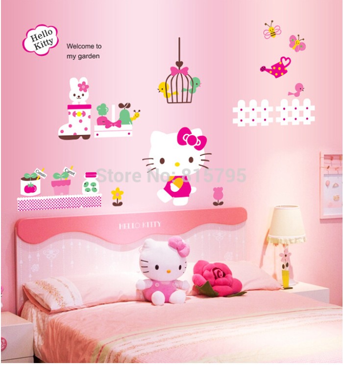 jual wall sticker cc6933 wallsticker - stiker dinding hello kitty