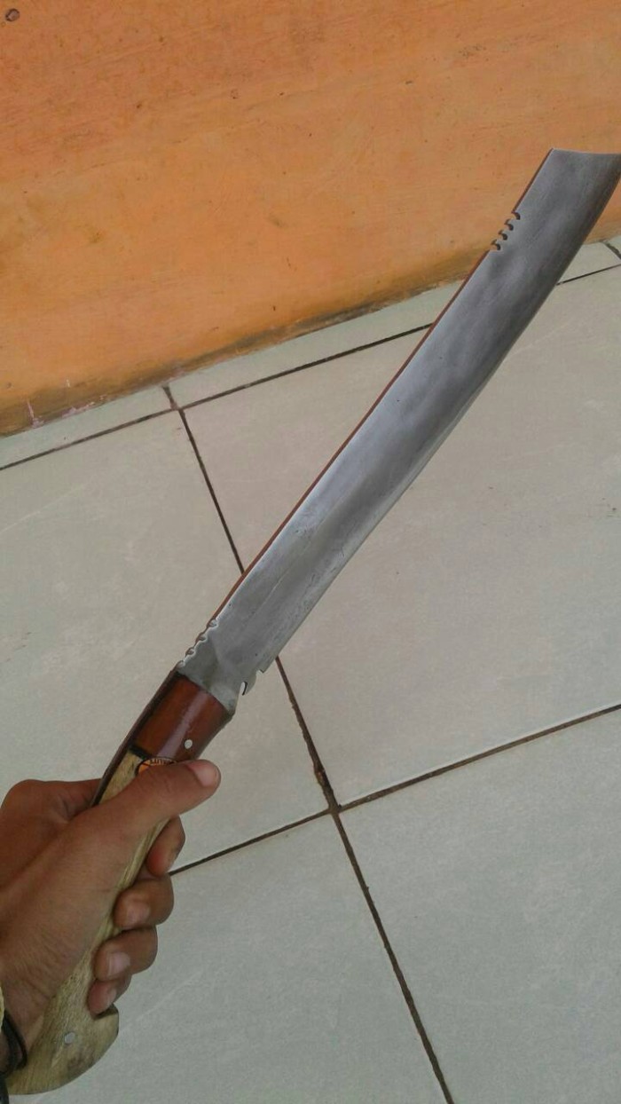 Jual Golok Tebas Patimura Sarung Kalep Macan Putih Tokopedia Full Tang Jati