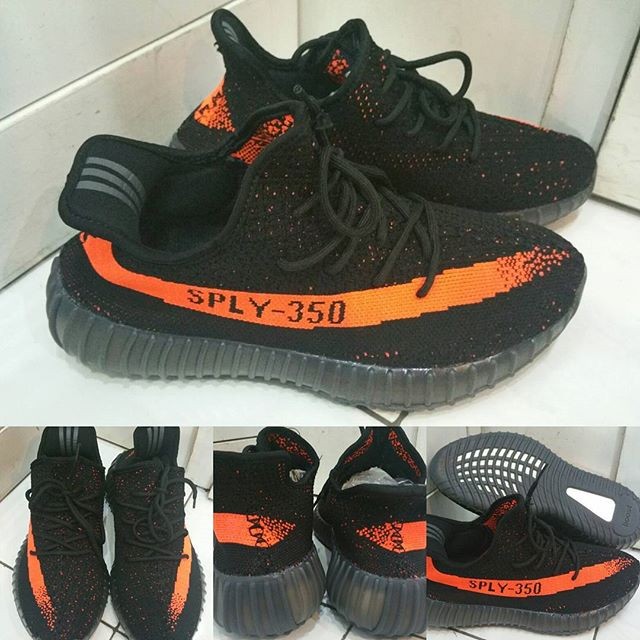 yeezy sply 350 black and orange