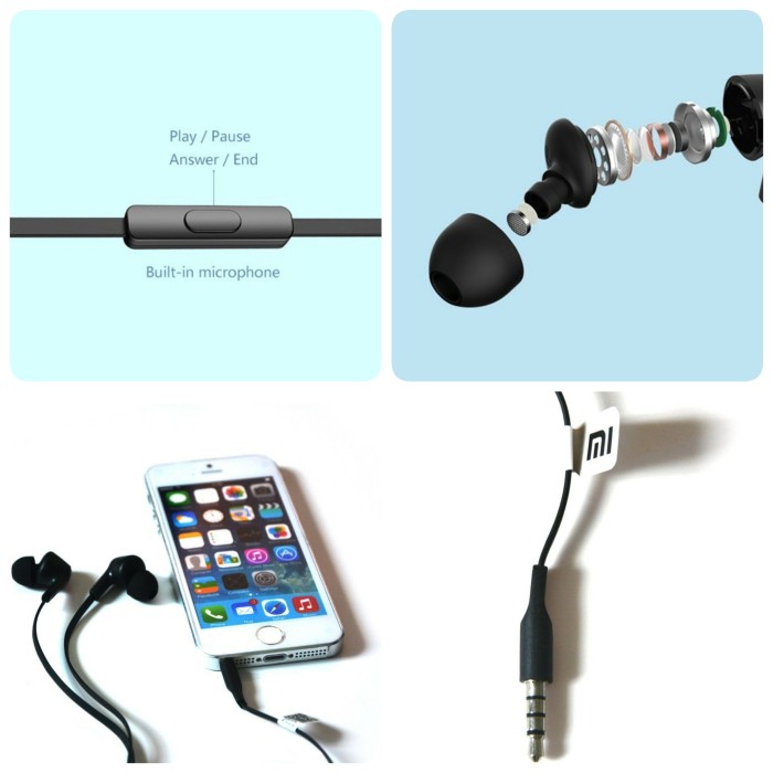 HEADSET HANDSFREE XIAOMI MI PISTON HUOSAI ORIGINAL 100% EARPHONES ORI .